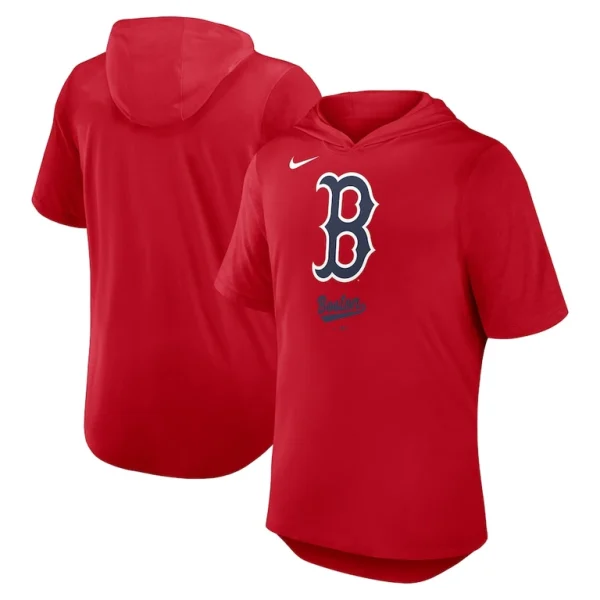 Boston red sox nike tri blend hoodie t shirt Red