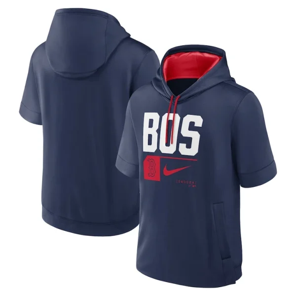 Boston red sox nike tri code lockup short sleeve pullover hoodie Navy