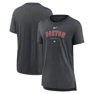 Boston red sox nike womens authentic collection early work tri blend t shirt Heather charcoal