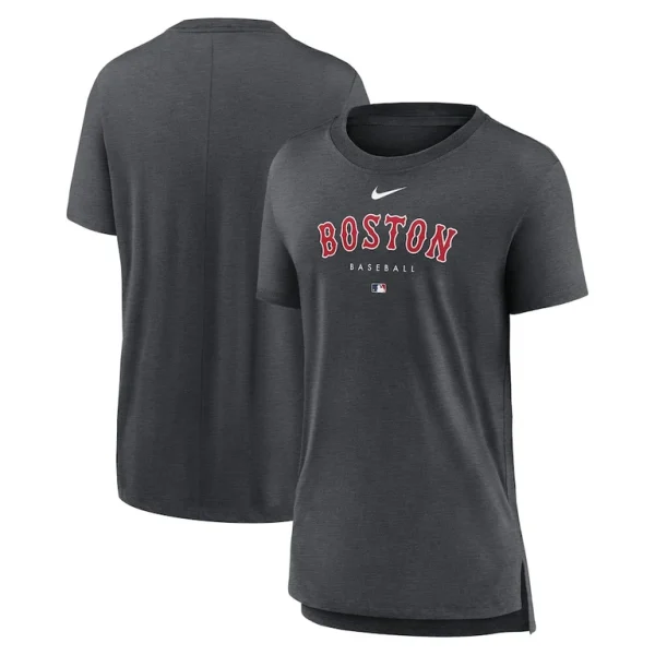 Boston red sox nike womens authentic collection early work tri blend t shirt Heather charcoal