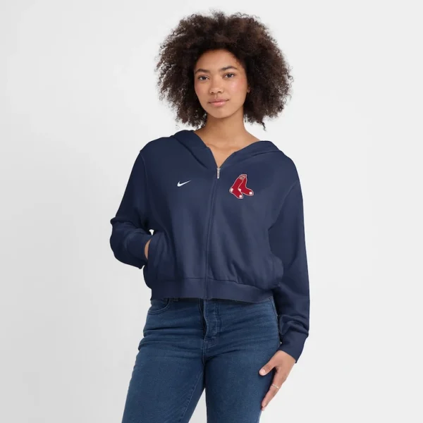 Boston red sox nike womens chill full zip hoodie Navy L
