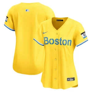 Boston red sox nike womens city connect limited jersey Gold