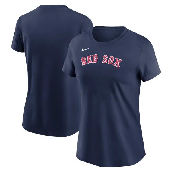 Boston red sox nike womens fuse wordmark t shirt Navy