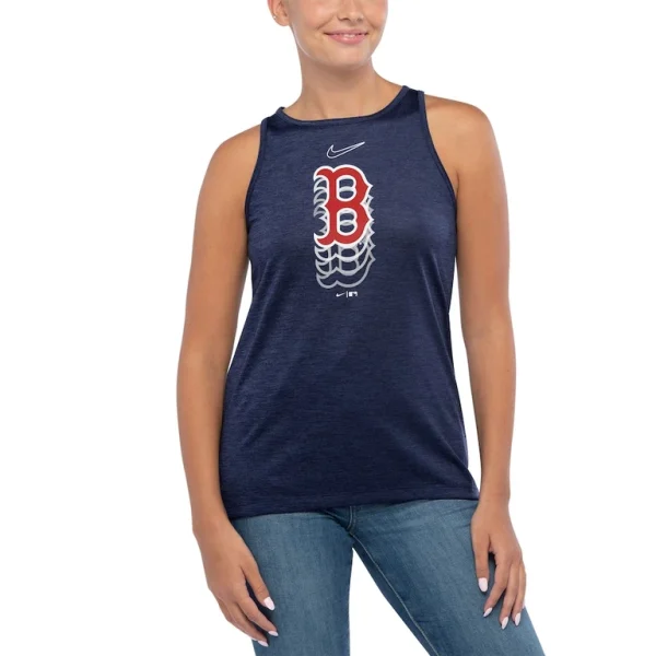 Boston red sox nike womens logo fade high neck performance tank top Navy L