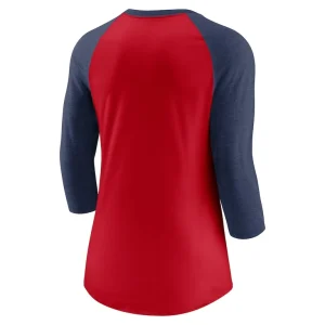 Boston red sox nike womens next up tri blend raglan 34 sleeve t shirt Rednavy M