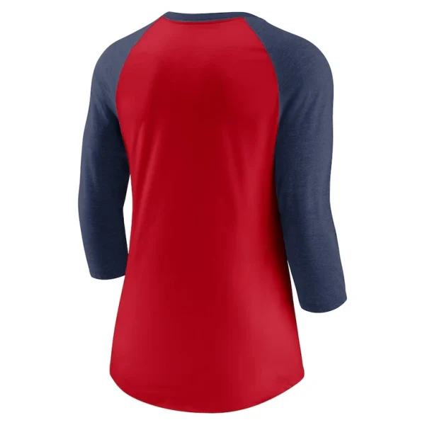 Boston red sox nike womens next up tri blend raglan 34 sleeve t shirt Rednavy M
