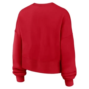 Boston red sox nike womens oversized high hip pullover sweatshirt Red M