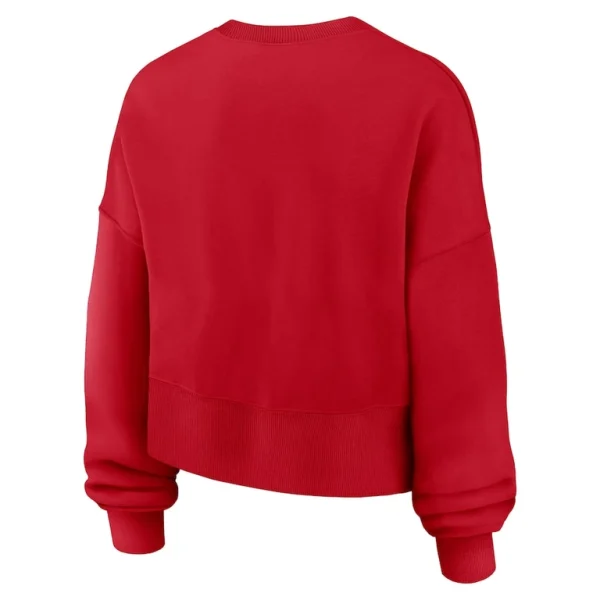 Boston red sox nike womens oversized high hip pullover sweatshirt Red M