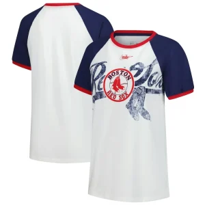 Boston red sox nike womens rewind color remix fashion raglan tri blend t shirt White