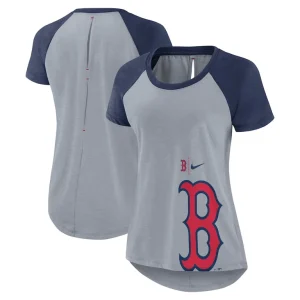 Boston red sox nike womens summer breeze raglan fashion t shirt Heather gray