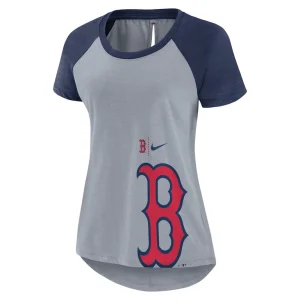Boston red sox nike womens summer breeze raglan fashion t shirt Heather gray S