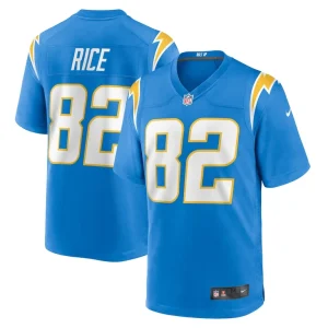 Brenden rice los angeles chargers nike team game jersey Powder blue
