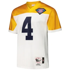 Brett favre green bay packers 1994 mitchell ness authentic throwback retired player jersey White 40