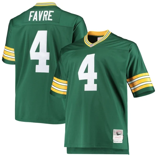 Brett favre green bay packers mitchell ness big tall 1996 retired player replica jersey Green