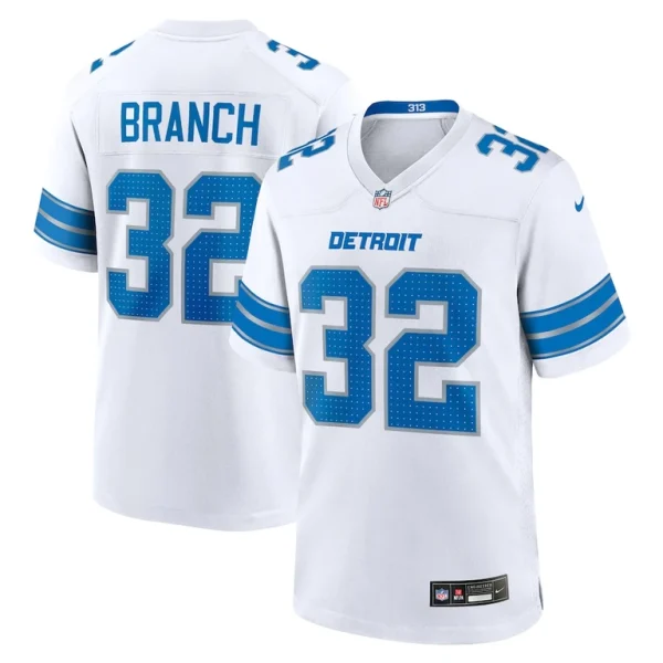 Brian branch detroit lions nike white game jersey White