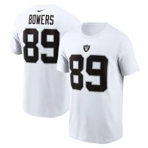 Brock bowers las vegas raiders nike name number t shirt White