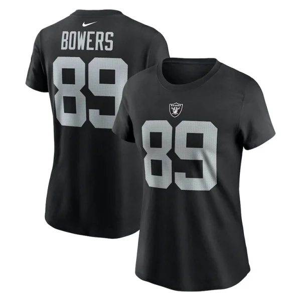 Brock bowers las vegas raiders nike womens player name number t shirt Black