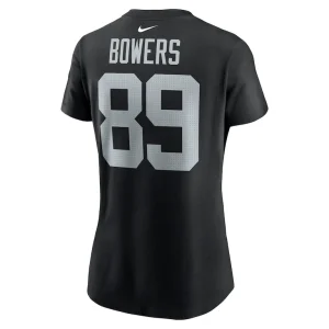 Brock bowers las vegas raiders nike womens player name number t shirt Black L
