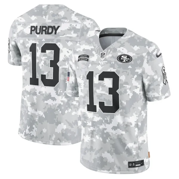 Brock purdy san francisco 49ers nike 2024 salute to service limited jersey Arctic camo