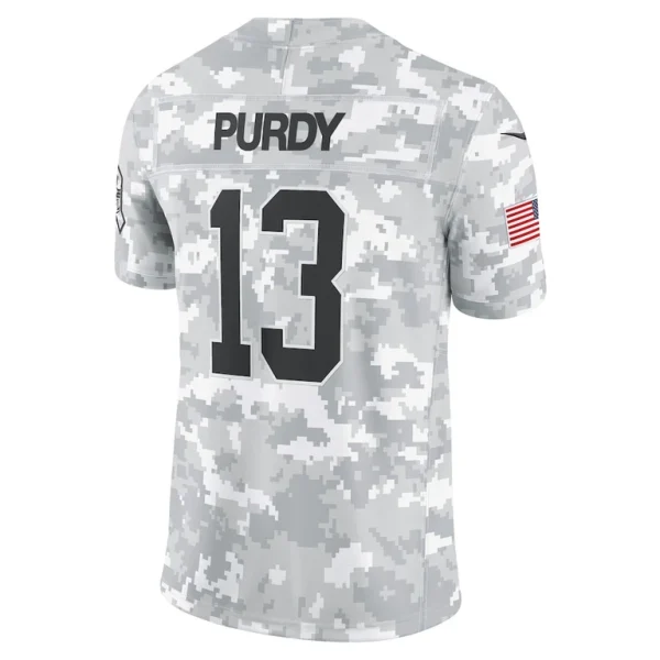 Brock purdy san francisco 49ers nike 2024 salute to service limited jersey Arctic camo L