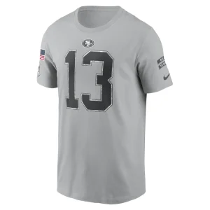 Brock purdy san francisco 49ers nike 2024 salute to service name number t shirt Gray M