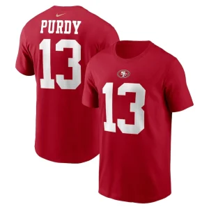 Brock purdy san francisco 49ers nike player name number t shirt Scarlet
