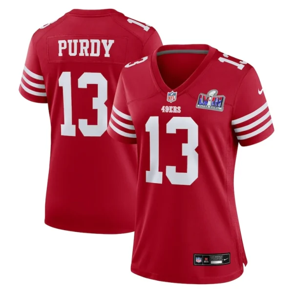 Brock purdy san francisco 49ers nike womens super bowl lviii game jersey Scarlet