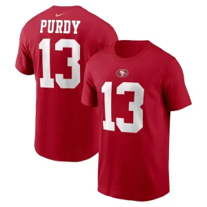 Brock purdy san francisco 49ers nike youth player name number t shirt Scarlet