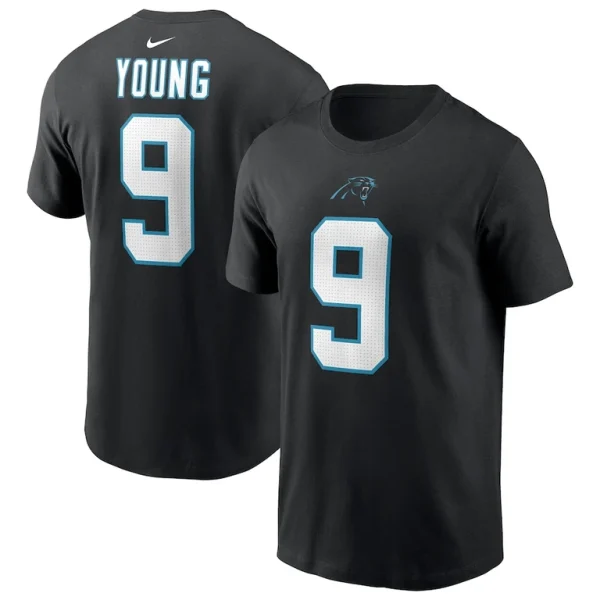 Bryce young carolina panthers nike player name number t shirt Black