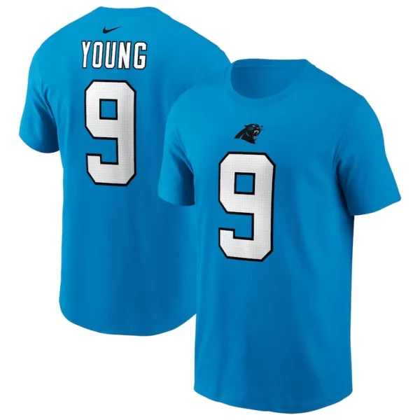 Bryce young carolina panthers nike player name number t shirt Blue