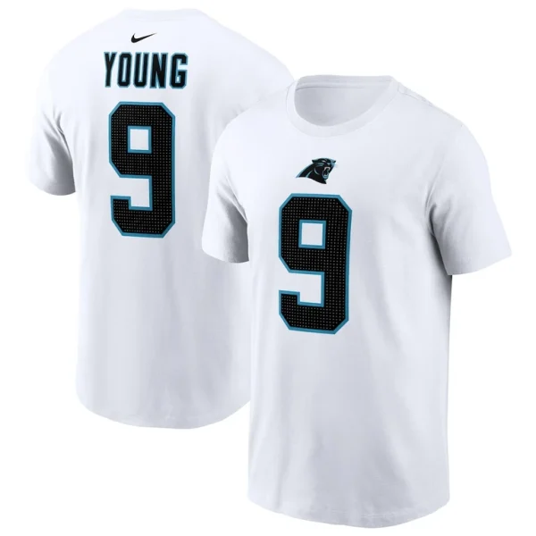 Bryce young carolina panthers nike player name number t shirt White