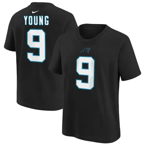 Bryce young carolina panthers nike youth player name number t shirt Black