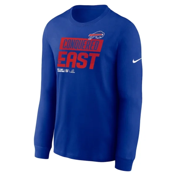 Buffalo bills nike 2022 afc east division champions locker room trophy collection long sleeve t shirt Royal M