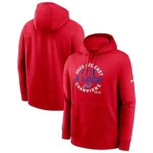 Buffalo bills nike 2023 afc east division champions locker room trophy collection club pullover hoodie Red