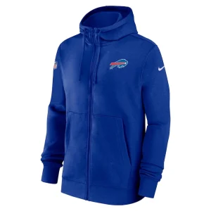 Buffalo bills nike 202324 sideline club full zip hoodie Royal M