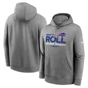 Buffalo bills nike 2024 afc east division champions locker room trophy collection pullover hoodie Heather gray