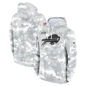 Buffalo bills nike 2024 salute to service club fleece pullover hoodie Arctic camo
