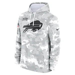 Buffalo bills nike 2024 salute to service club fleece pullover hoodie Arctic camo M