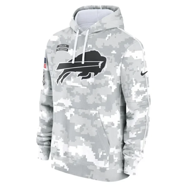 Buffalo bills nike 2024 salute to service club fleece pullover hoodie Arctic camo M