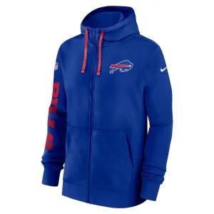 Buffalo bills nike 2024 sideline club full zip hoodie Royal M