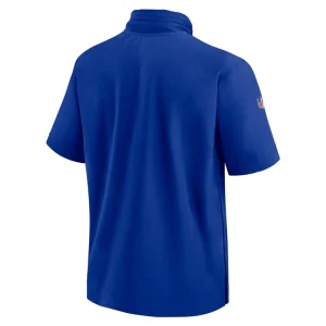 Buffalo bills nike 2024 sideline coach short sleeve half zip hoodie jacket Royal L