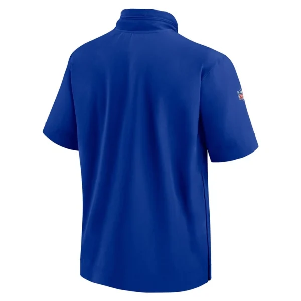 Buffalo bills nike 2024 sideline coach short sleeve half zip hoodie jacket Royal L