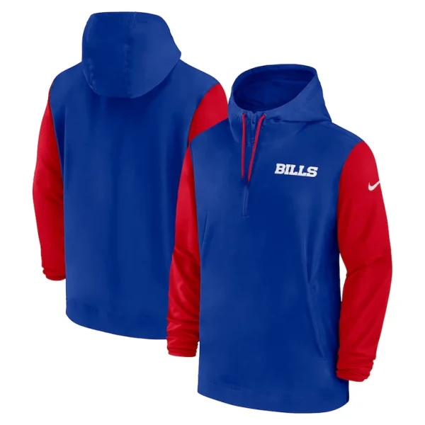 Buffalo bills nike 202425 sideline pre game player 12 zip hoodie jacket Royalred