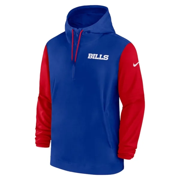 Buffalo bills nike 202425 sideline pre game player 12 zip hoodie jacket Royalred M