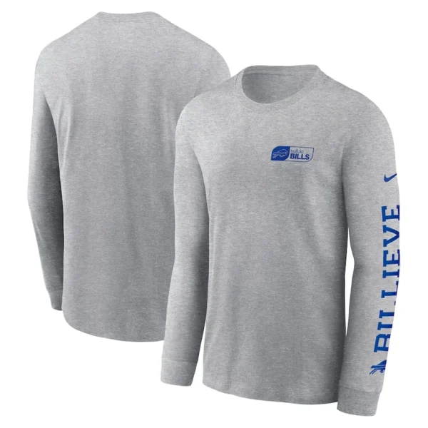 Buffalo bills nike all out long sleeve t shirt Heather gray