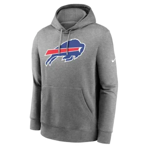 Buffalo bills nike big tall rewind club fleece pullover hoodie Heather charcoal 2XT