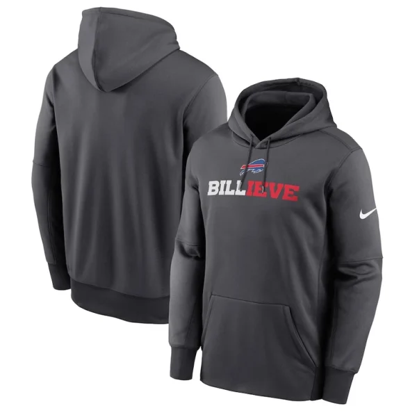 Buffalo bills nike billieve performance fleece pullover hoodie anthracite Multi