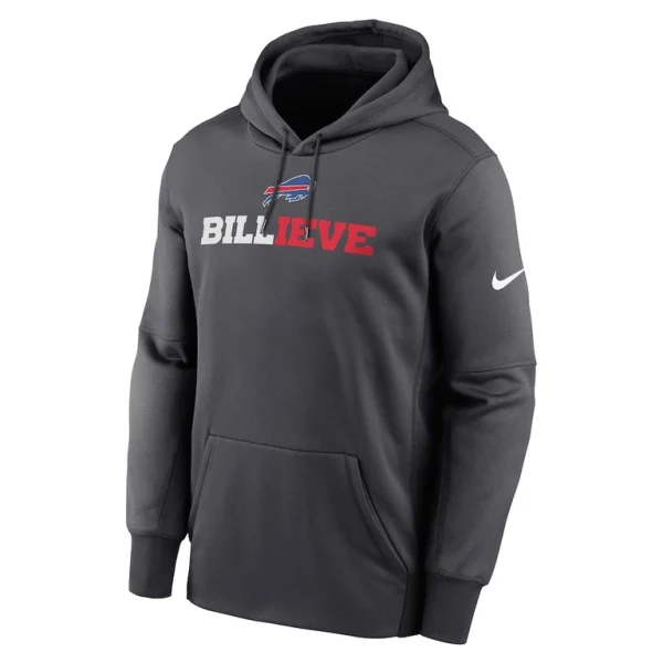 Buffalo bills nike billieve performance fleece pullover hoodie anthracite Multi M