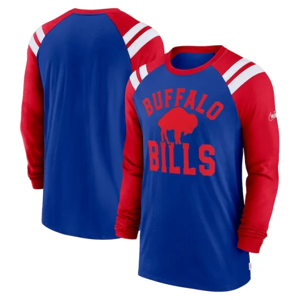 Buffalo bills nike classic arc raglan tri blend long sleeve t shirt Royalred