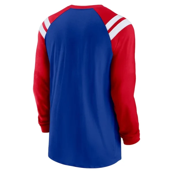 Buffalo bills nike classic arc raglan tri blend long sleeve t shirt Royalred L